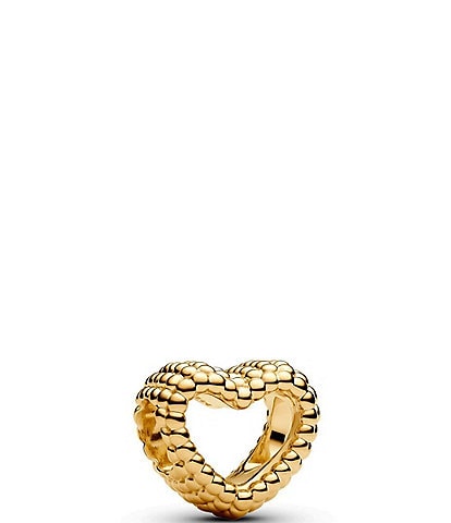 Pandora Gold Beaded Open Heart Charm