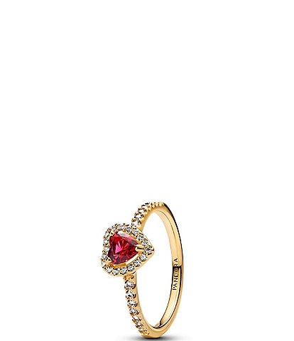 Pandora Gold Elevated CZ Heart Band Ring