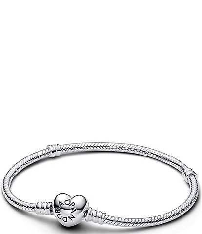 Pandora Heart Snake Sterling Silver Chain Bracelet
