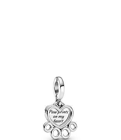 Pandora Hearts & Paw Print Sterling Silver Dangle Charm
