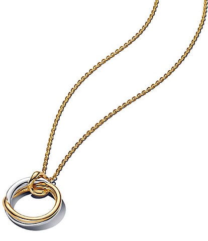 Pandora Organically Shaped Two-Tone Short Pendant Necklace