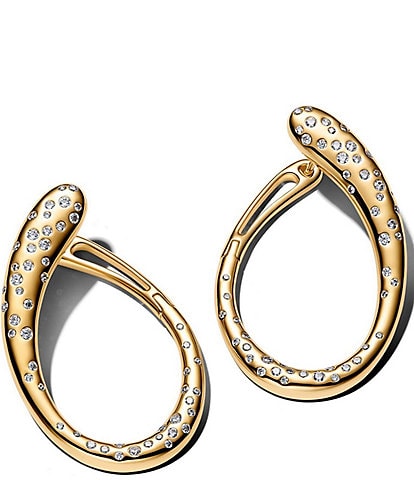 Pandora Sculptural Gold Hoop Earrings