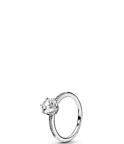 Pandora Sparkling Crown Sterling Silver Solitaire Ring