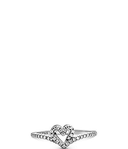 Pandora Sparkling Wishbone Sterling Silver Band Ring