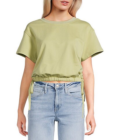 Papermoon Short Sleeve Side Tie Bubble Top