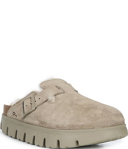 Papillio by Birkenstock Women's Boston Chunky Suede Shearling Clogs