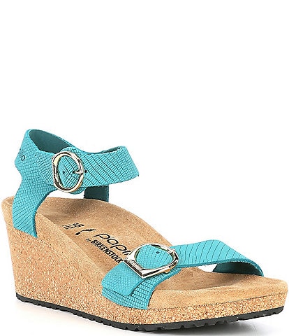 Papillio by Birkenstock Soley Embossed Ankle Strap Wedge Sandals