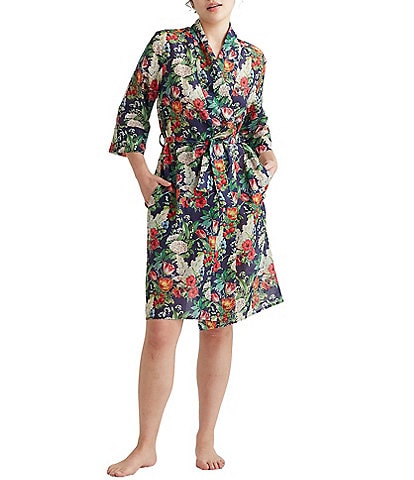 Papinelle Clara Woven 3/4 Sleeve Floral Print Robe