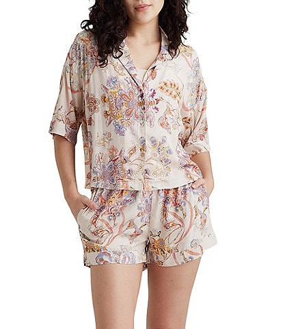 Papinelle Coco Short Sleeve Notch Collar Shorty Pajama Set