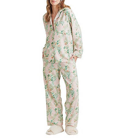Papinelle Sasha Brushed Floral Print Full-Length Pajama Set
