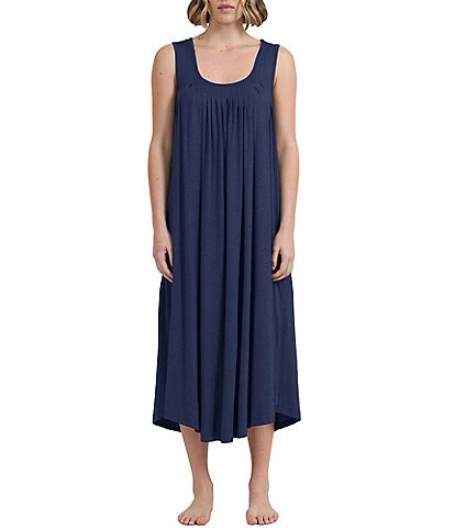 Papinelle Sleeveless Scoop Neck Soft Modal Pleated Nightgown