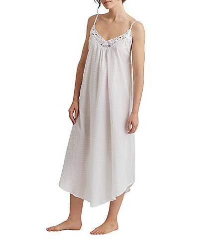 Papinelle Woven Swiss Dot Sleeveless Nightgown