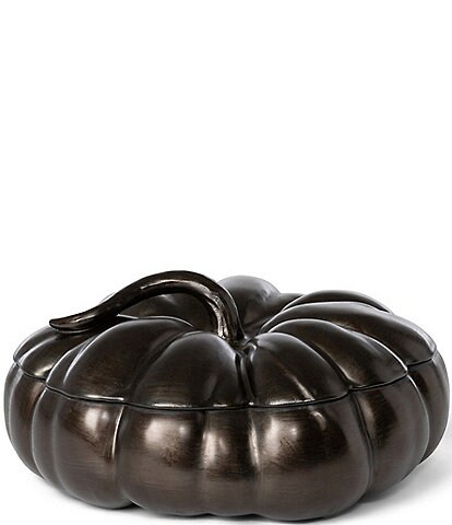 Park Hill Bronze Lidded Ceramic Pumpkin Bowl, Large