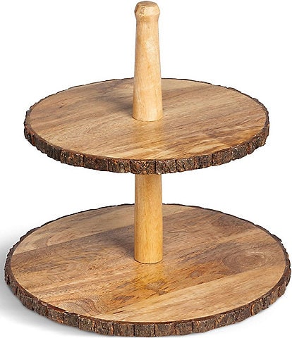 Park Hill Lodge Collection Woodland 2-Tier Wood Server