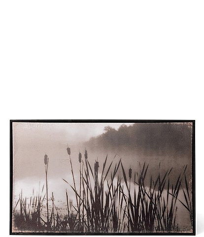 Park Hill Rustic Modern Collection Framed Cattail Printed Wall Art
