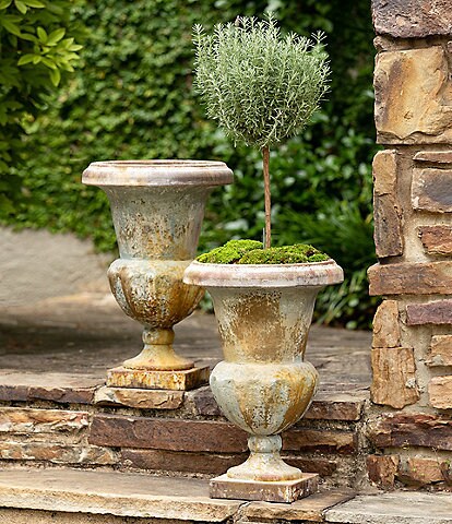 Park Hill Southern Classic Collection Aged Mantel Urn Outdoor Garden Footed Iron Planter