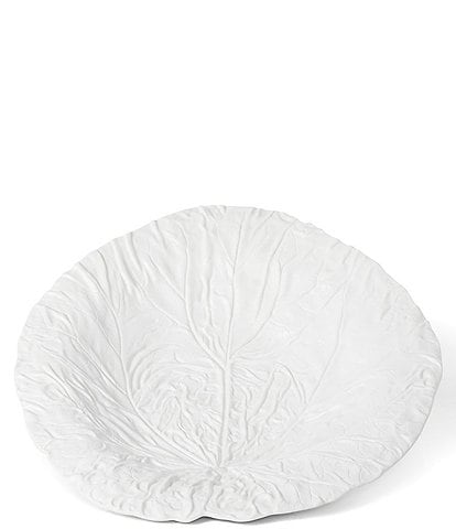 Park Hill White Cabbage Leaf Ceramic Serving Platter