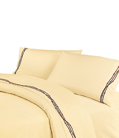 Paseo Road by HiEnd Accents 350-Thread Count Rustic Barbwire Collection Embroidered Sheet Set