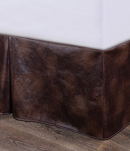Paseo Road by HiEnd Accents Brown Vegan Leather Collection Bed Skirt