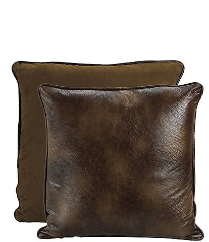 Paseo Road by HiEnd Accents Brown Vegan Leather Reversible Euro Sham with Insert
