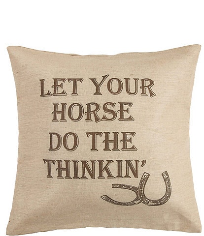 Paseo Road by HiEnd Accents Burlap Western Horse Printed Square Throw Pillow