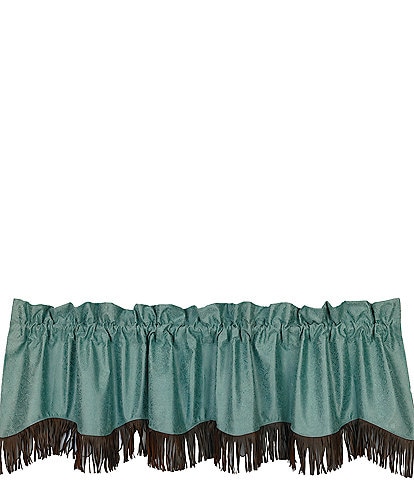 Paseo Road by HiEnd Accents Cheyenne Western Leather Fringed Window Valance