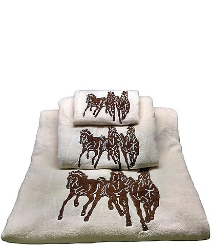 Paseo Road by HiEnd Accents Embroidered Three Wild Horses 3-Piece Towel Set