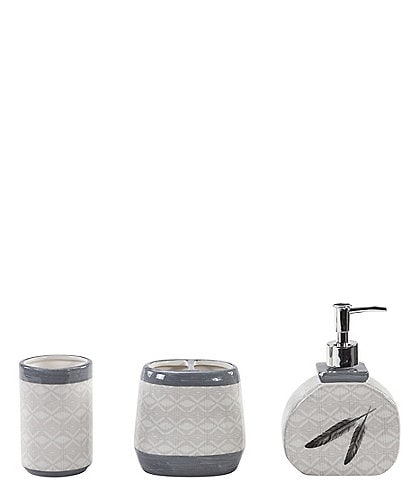 Paseo Road by HiEnd Accents Feather Design 3-Piece Bath Countertop Accessory Set