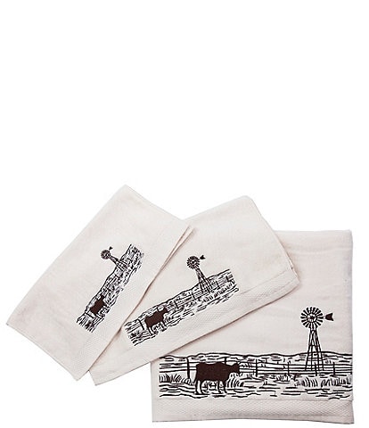 Paseo Road by HiEnd Accents Jasper Embroidered Windmill Landscape 3-Piece Bath Towel Set