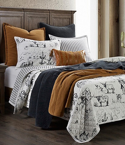 Paseo Road by HiEnd Accents Ranch Life Western Toile Reversible Quilt Mini Set