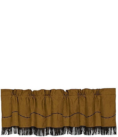 Paseo Road by HiEnd Accents Rustic Barbwire Fringed Window Valance
