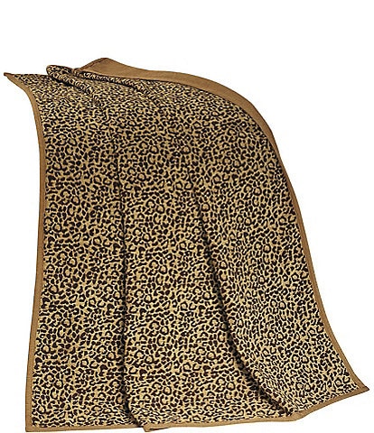 Paseo Road by HiEnd Accents San Angelo Leopard Print Chenille Reversible Throw Blanket