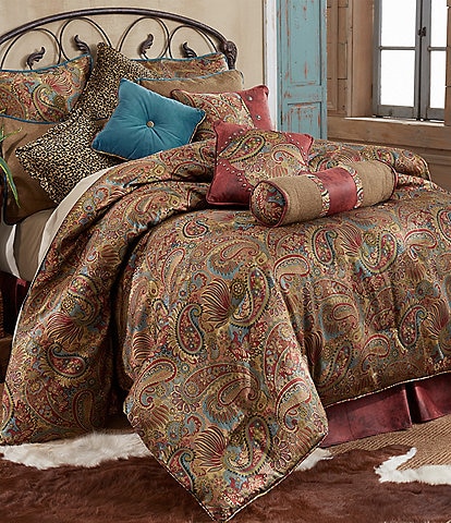 Paseo Road by HiEnd Accents San Angelo Paisley & Red Leather Comforter Set