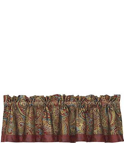 Paseo Road by HiEnd Accents San Angelo Paisley & Red Leather Window Valance