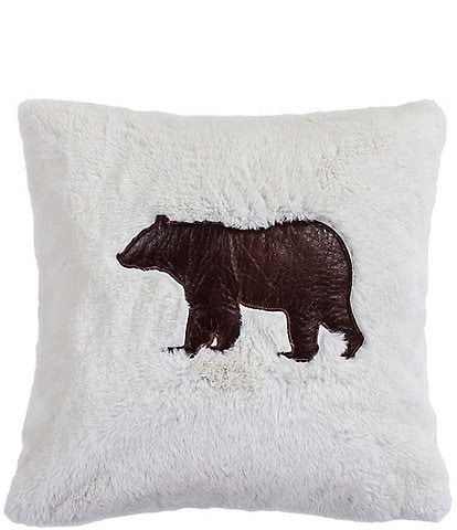 Paseo Road by HiEnd Accents Shearling Embroidered Bear Throw Pillow