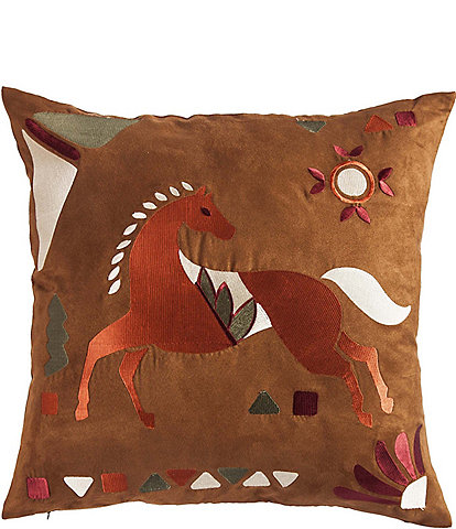 Paseo Road by HiEnd Accents Solace Embroidered Horse Square Throw Pillow