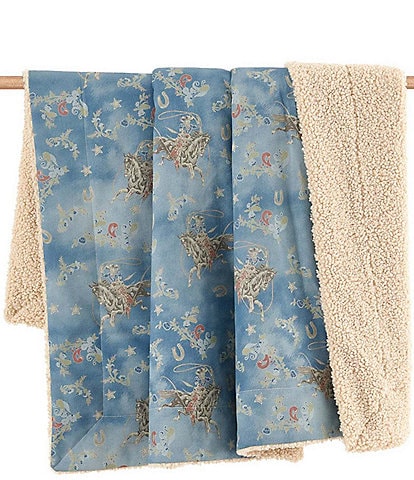 Paseo Road by HiEnd Accents Tasha Polizzi Collection Lee Western Design Teddy-Backed Boucle Plush Throw Blanket