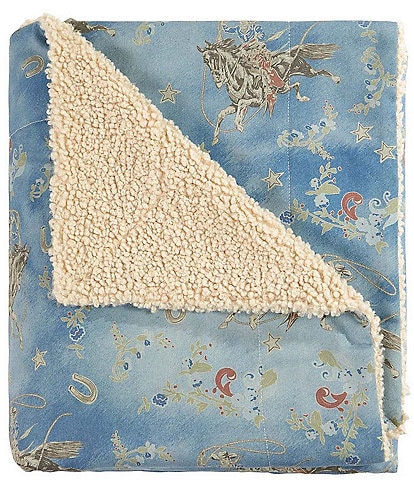 Paseo Road by HiEnd Accents Tasha Polizzi Collection Lee Western Design Teddy-Backed Boucle Plush Throw Blanket