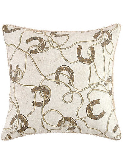 Paseo Road by HiEnd Accents Tasha Polizzi Collection Pierre Equestrian Teddy-Backed Square Pillow