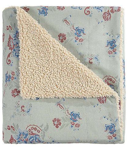 Paseo Road by HiEnd Accents Tasha Polizzi Collection Rosabel Washed Denim Teddy-Backed Throw