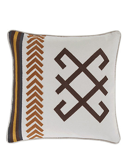 Paseo Road by HiEnd Accents Toluca Embroidered  Cotton Canvas Square Pillow