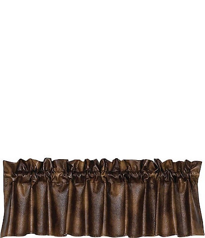 Paseo Road by HiEnd Accents Two Tone Brown Faux Leather Window Valance