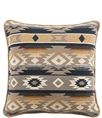 Paseo Road by HiEnd Accents Western Geometric Print Taos Wool Blend Square Pillow