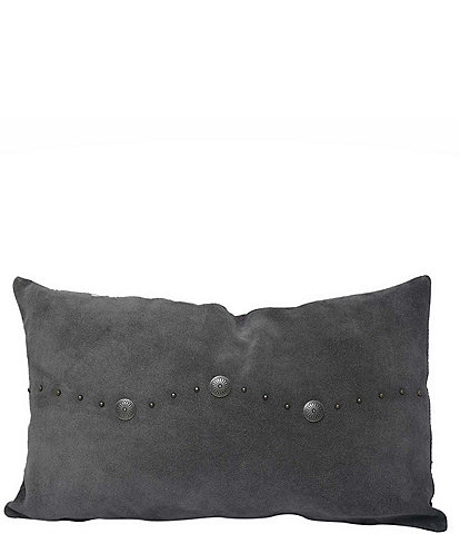 Paseo Road by HiEnd Accents Western Suede Antique Silver Concho & Studded Lumbar Pillow
