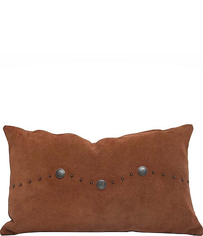 Paseo Road by HiEnd Accents Western Suede Antique Silver Concho & Studded Lumbar Pillow