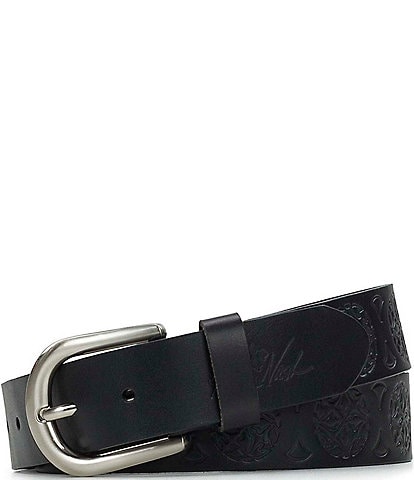 Patricia Nash 1#double; Grace Circle Floret Leather Belt