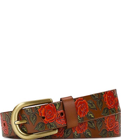 Patricia Nash 1.31#double; Vietri Floral Leather Belt