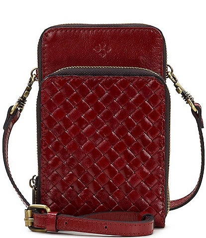 Patricia Nash Albertine Woven Leather Phone Crossbody Bag