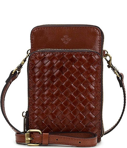 Patricia Nash Albertine Woven Leather Phone Crossbody Bag