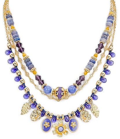 Patricia Nash Bead Charm Shorty Multi Strand Necklace